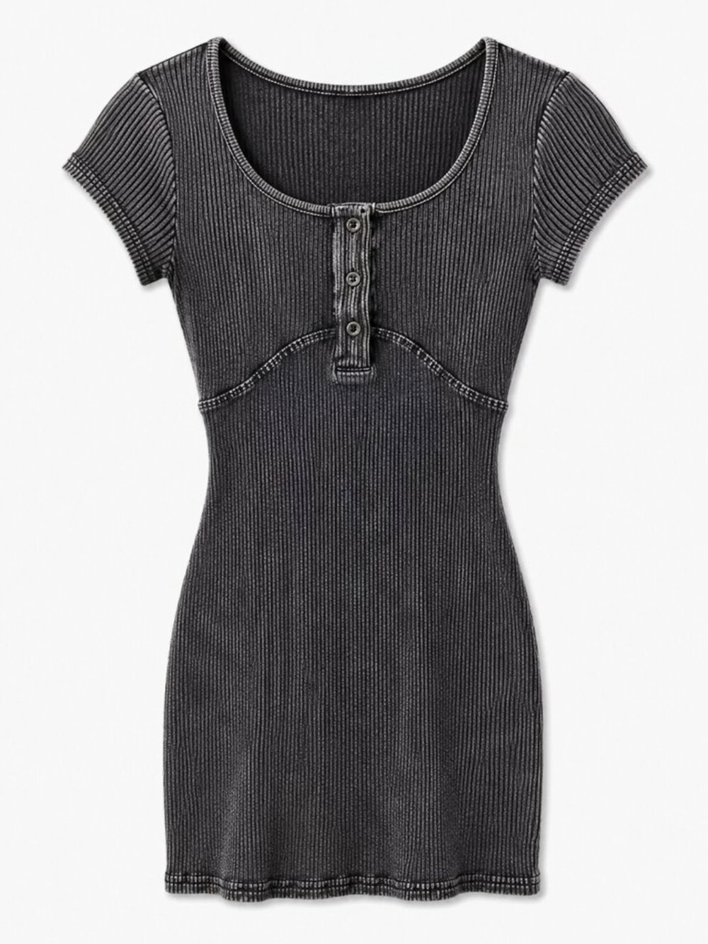Coolane Women's Spring/Summer Grunge Preppy Casual Cotton Rib Knit Dress